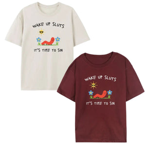"Wake Up Slts" Funny Animal T-Shirt – Viral Meme Graphic Tee, Premium 100% Cotton Ironic Animal Top, Made in USA