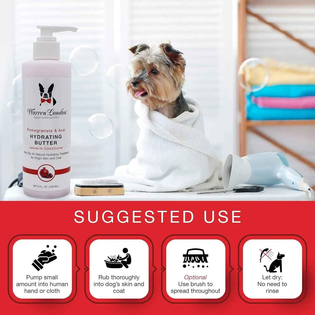 Warren London Butter Dog Shampoo & Conditioner, 8oz