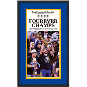Framed San Francisco Chronicle Golden State Warriors 2022 NBA Finals Champions 17x27 Basketball Newspaper Cover Photo Professionally Matted V1