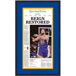 Framed San Francisco Chronicle Golden State Warriors 2022 NBA Finals Champions 17x27 Basketball Newspaper Cover Photo Professionally Matted V2