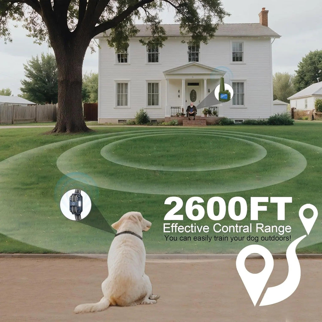 Waterproof Dog Training Collars for up to 3 Dogs 2600FT Remote IPX7 Rechargeable