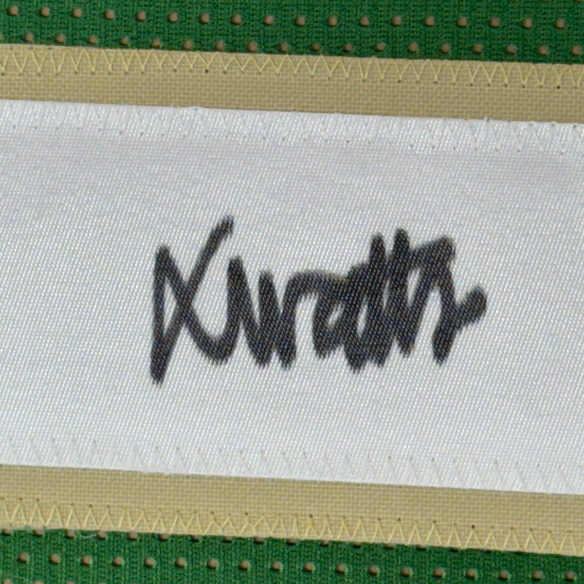 Framed Autographed/Signed Xavier Watts 35x39 Notre Dame Green College Football Jersey JSA COA