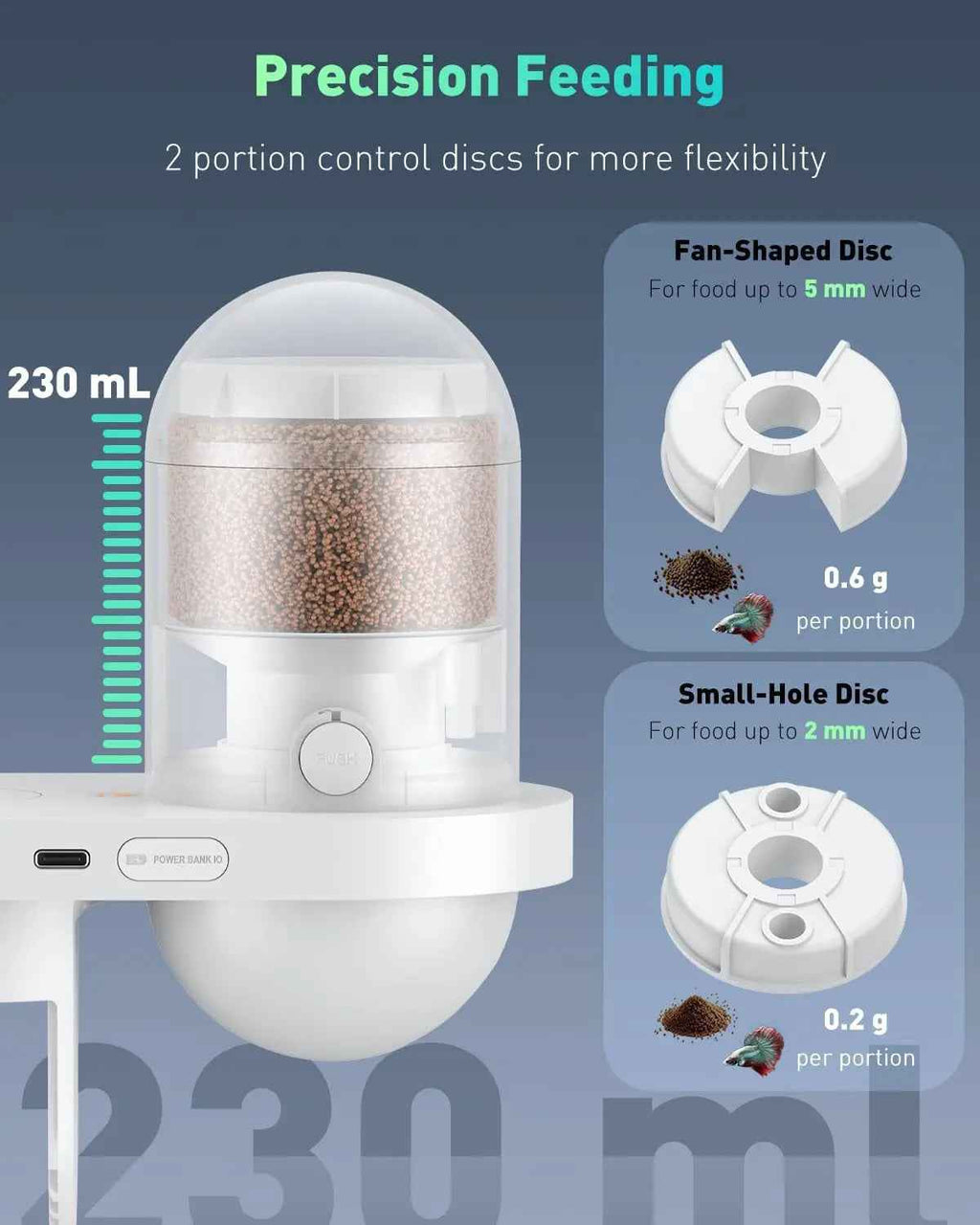WiFi Automatic Fish Feeder with Camera – App Control, Moisture-Proof, 230ml