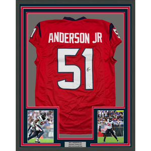 Framed Autographed/Signed Will Anderson Jr. 35x39 Houston Red Football Jersey PSA/DNA COA