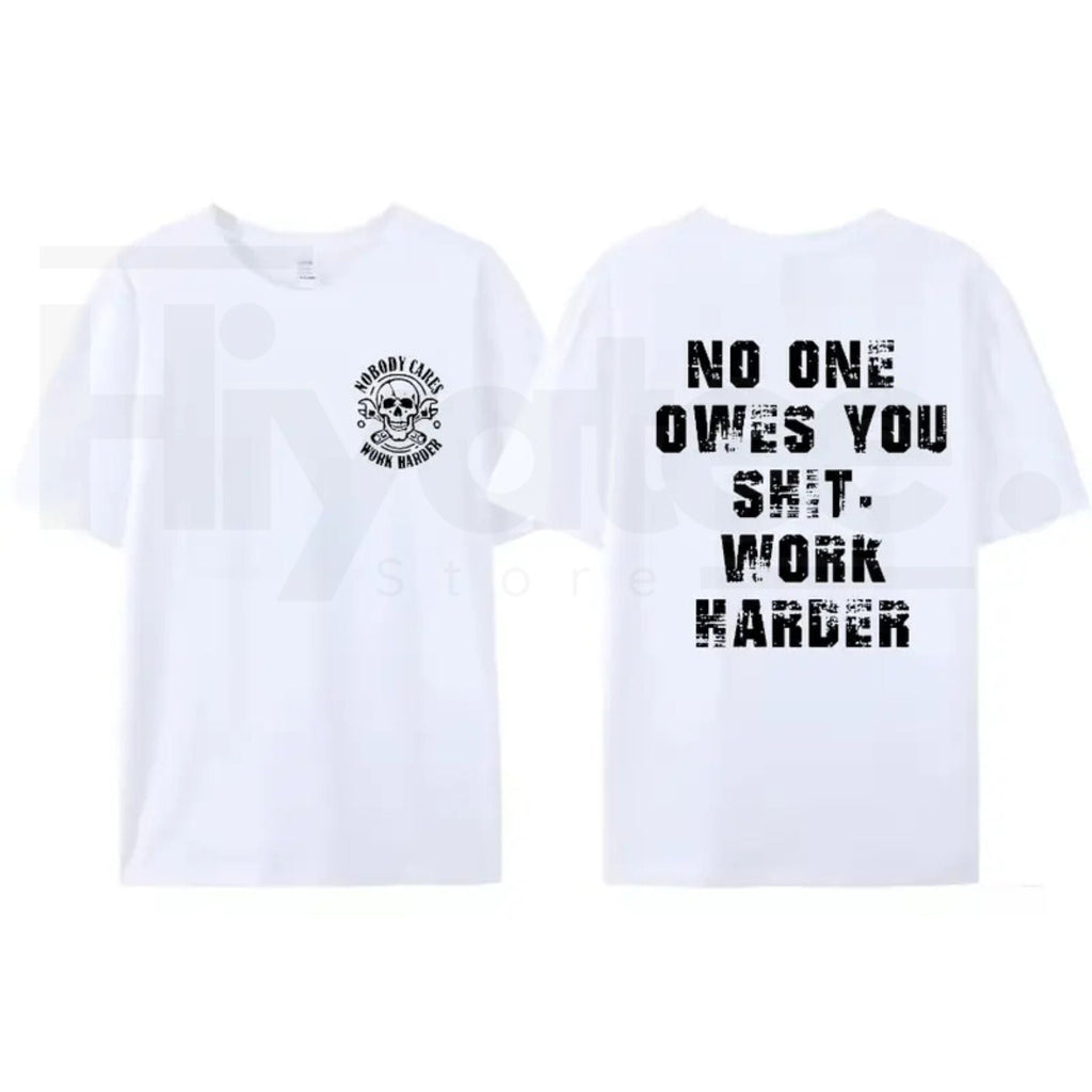 "Work Harder" Skull Graphic – Gritty Streetwear for the Relentless Grinder
