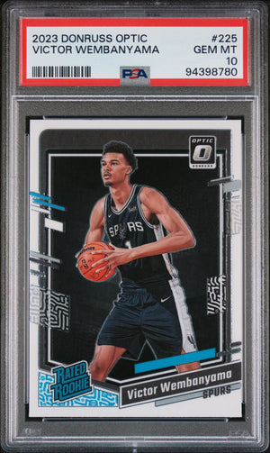 Graded 2023 Panini Donruss Optic Victor Wembanyama #225 Rookie RC Basketball Card PSA 10 Gem Mint