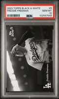 Graded 2023 Topps Black & White Freddie Freeman #9 Baseball Card PSA 10 Gem Mint