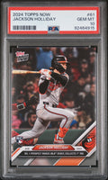 Graded 2024 Topps Now Jackson Holliday #61 Number 1 Prospect Makes MLB Debut, Collects 1st RBI Rookie RC Baseball Card PSA 10 Gem Mint