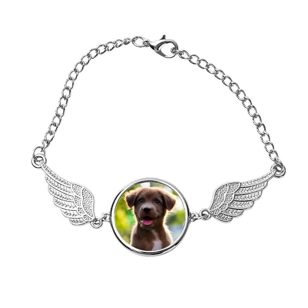 Pet Memorial Photo Bracelet – Custom Angel Wings Bracelet | In Loving Memory of Your Pet