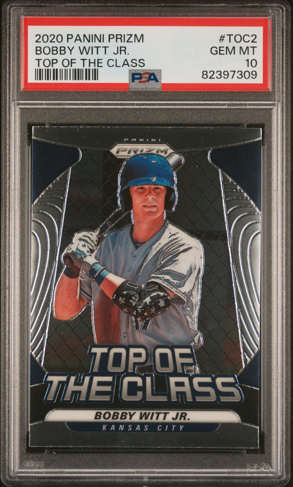 Graded 2020 Panini Prizm Bobby Witt Jr. #TOC2 Top Of The Class Rookie RC Baseball Card PSA 10 Gem Mint