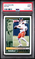 Graded 2024 Panini Encore Bo Nix #208 Rookie RC Football Card PSA 9 Mint