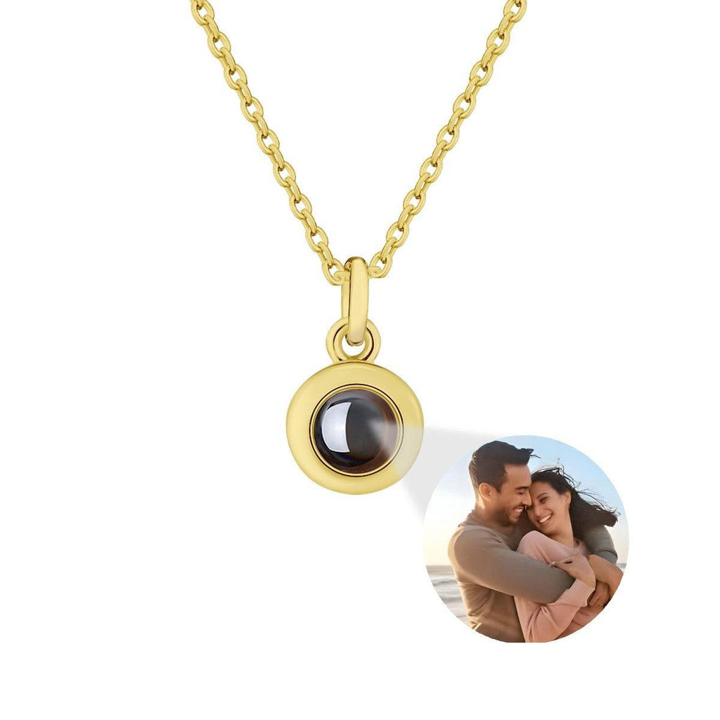 Custom Photo Projection Necklace – Hidden ‘I Love You’ Pendant | Silver, Rose & Gold