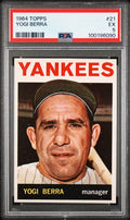 Graded 1964 Topps Yogi Berra #21 Baseball Card PSA 5 Excellent