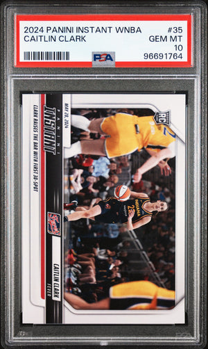 Graded 2024 Panini Instant WNBA Caitlin Clark #35 Rookie RC Basketball Card PSA 10 Gem Mint