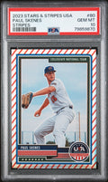 Graded 2023 Panini Stars & Stripes USA Paul Skenes #80 Stripes Rookie RC Baseball Card PSA 10 Gem Mint