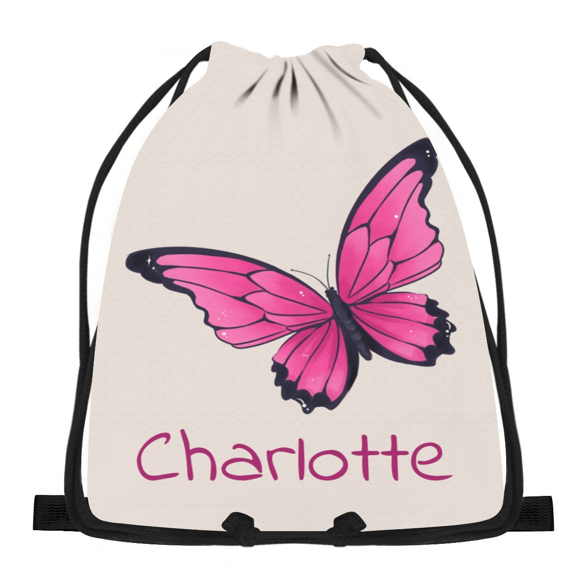 Personalized Butterfly Drawstring Bag with Custom Name – Custom Name Gift for Girls