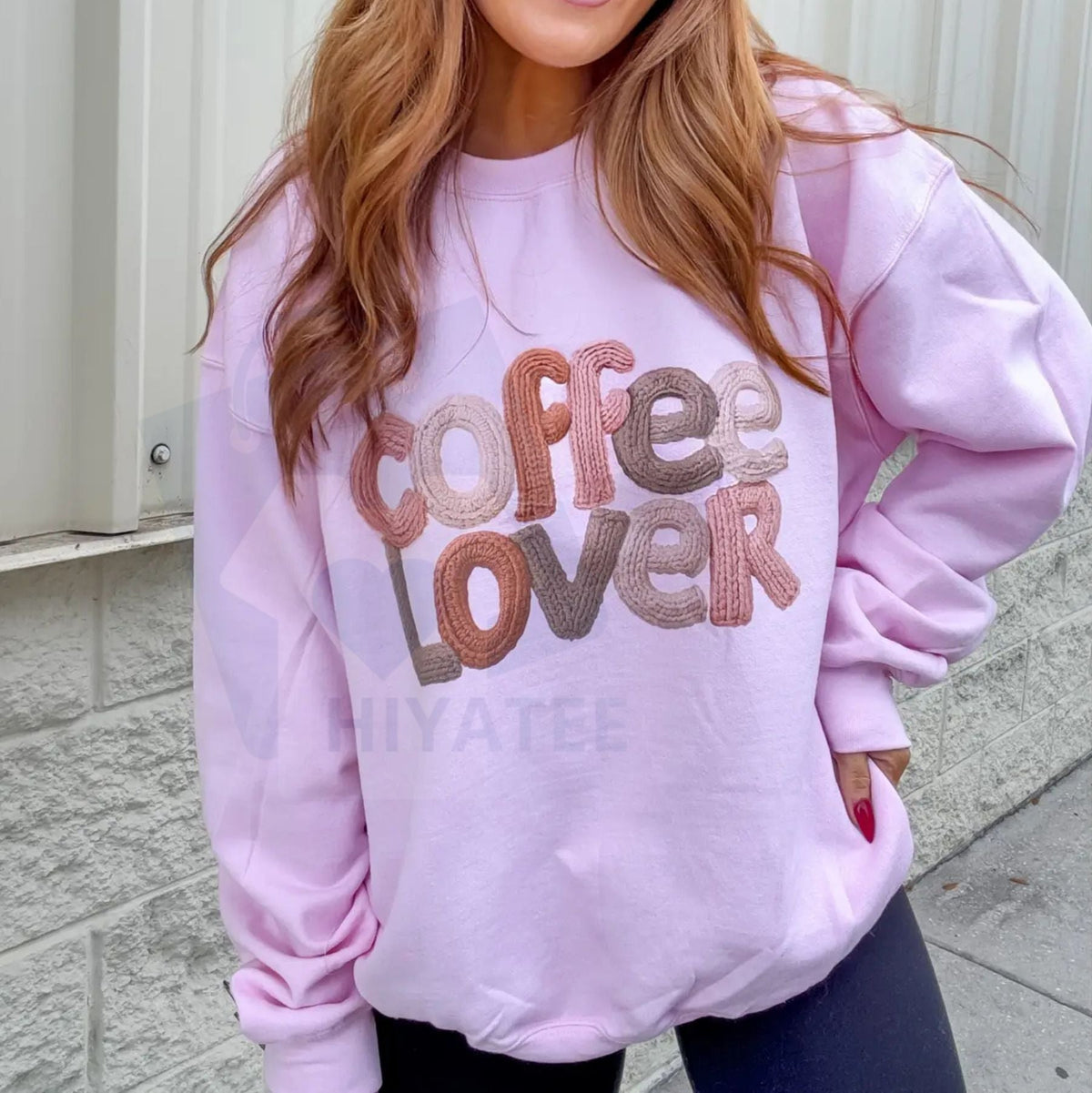 Yarn Coffee Lover Graphic Top: Cozy Knitting & Crochet Crewneck, Coffee Enthusiast Sweater, Crafty Hobbies Gift