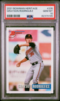 Graded 2021 Topps Bowman Heritage Grayson Rodriguez #235 Rookie RC Baseball Card PSA 10 Gem Mint