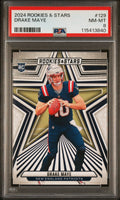 Graded 2024 Panini Rookies & Stars Drake Maye #129 Rookie RC Football Card PSA 8 Near Mint