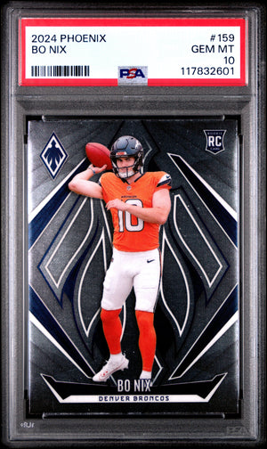Graded 2024 Panini Phoenix Bo Nix #159 Rookie RC Football Card PSA 10 Gem Mint