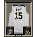 Framed Autographed/Signed Zach Edey 35x39 Purdue White College Basketball Jersey JSA COA