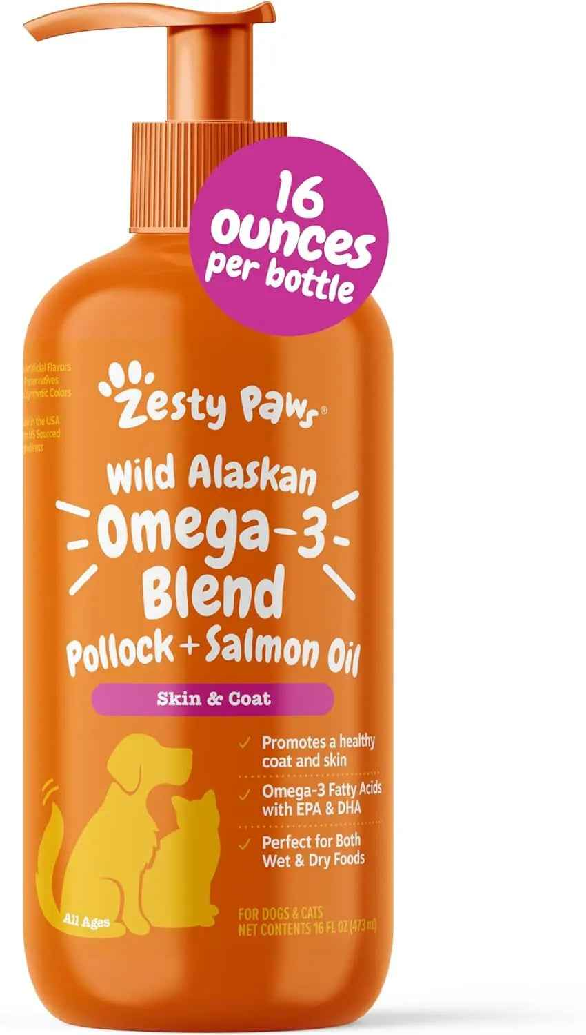 Zesty Paws Wild Alaskan Omega-3 Oil for Pets, 8.5 oz