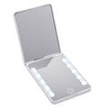 Compact Double-Sided Folding Makeup Mirror Handheld Portable LED Light For Touch-Ups