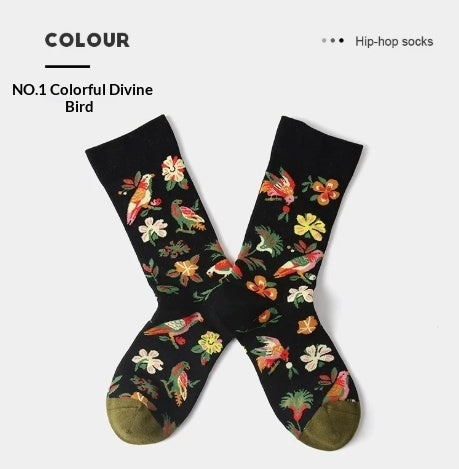 French Creative Socks Illustration Art Socks For Men And Women Couples