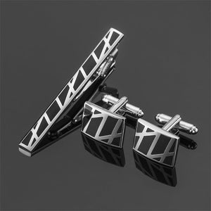 Black Silver Diagonal Stripes