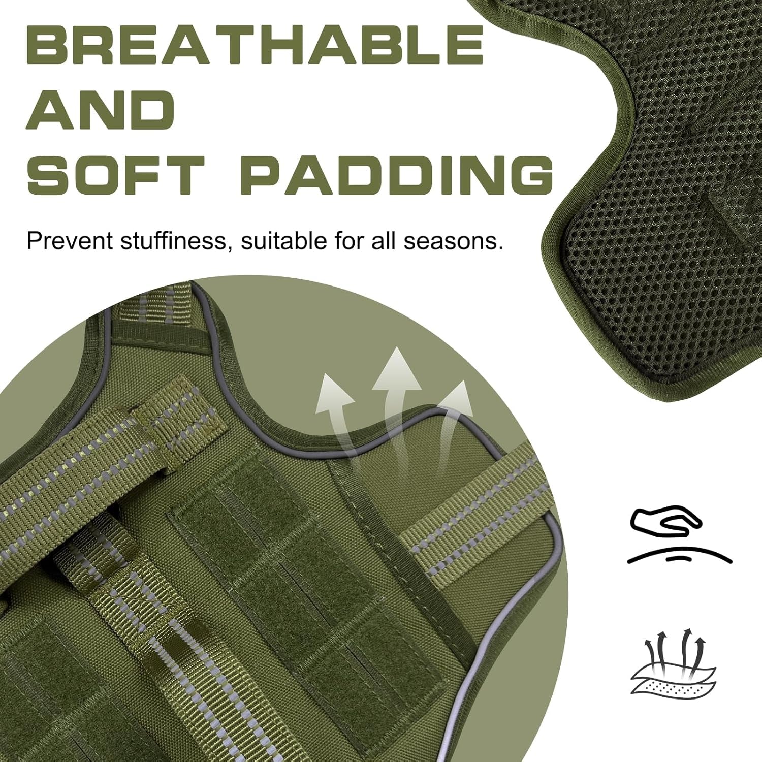 Heavy Duty No-Pull Tactical Dog Harness Molle Vest