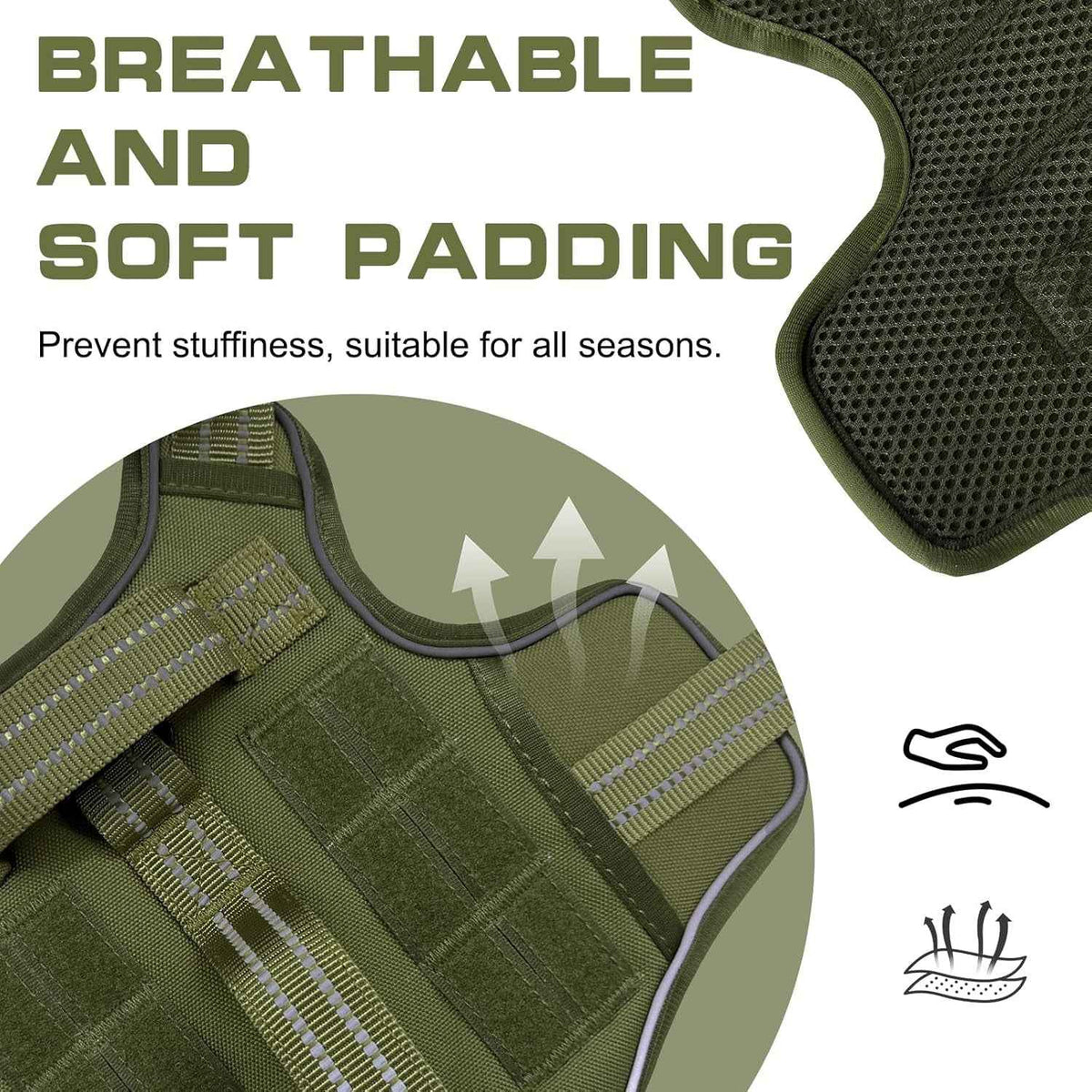 Heavy Duty No-Pull Tactical Dog Harness Molle Vest