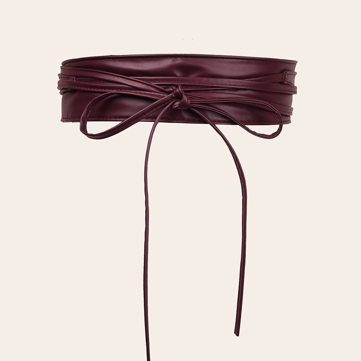 Womens Faux Leather Wide Waist Cincher With Lace-up Bow Detail Belt