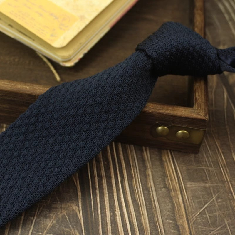 Narrow Woolen College Style Knitted Tie For Men And Women