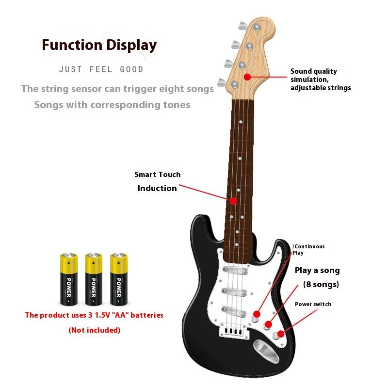 Playing Electric Guitar Toy Male 4-string Beginner Musical Instrument