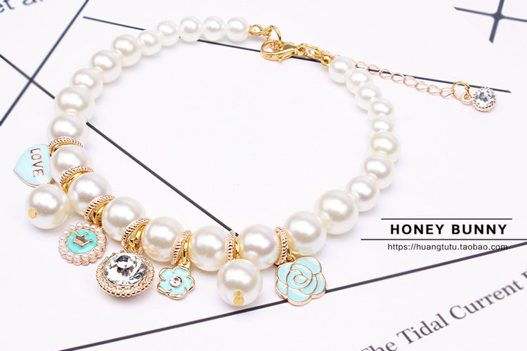Pet Accessories Dog Chain Teddy Lace Bow Cat Bell
