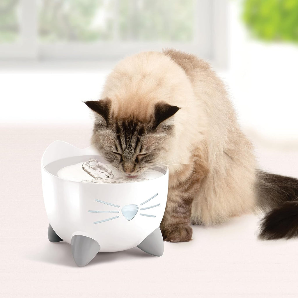 PIXI Stainless Steel Cat Water Fountain 2L Triple Filter Quiet Pump