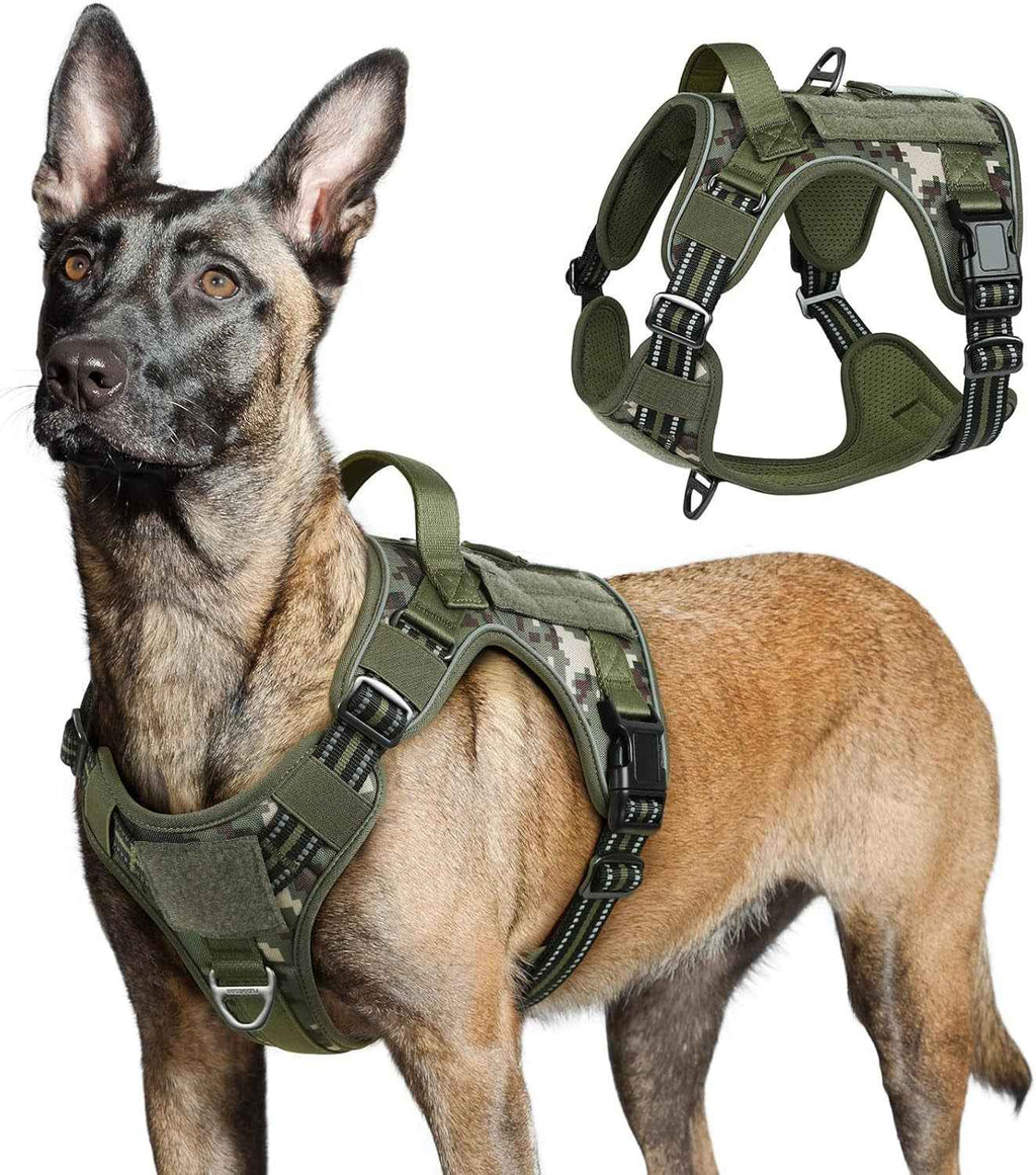 No-Pull Tactical Dog Harness MOLLE Vest with Handle