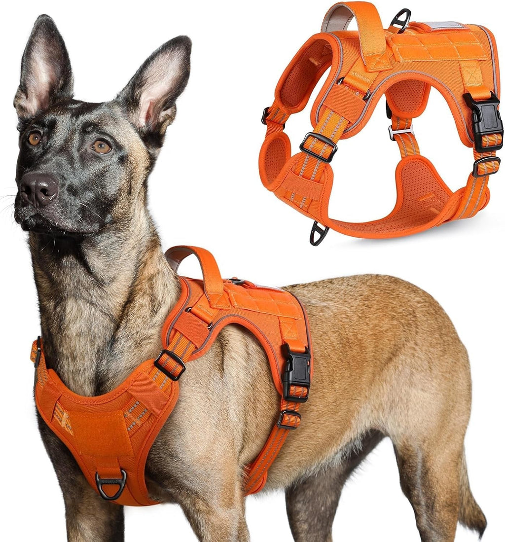 No-Pull Tactical Dog Harness MOLLE Vest for Medium & Large Dogs