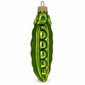 Green Pea Pod Glass Christmas Ornament