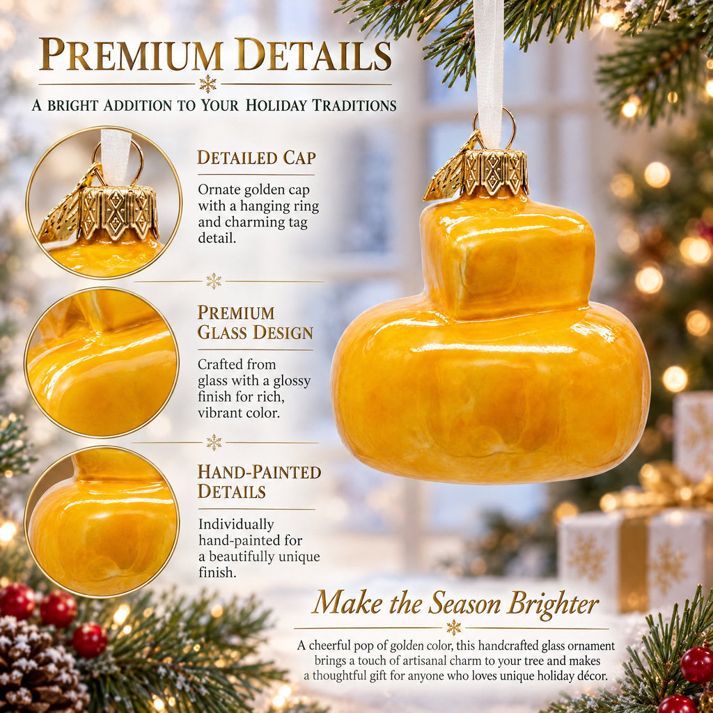 Gourmet Cheese Wheel Glass Christmas Ornament