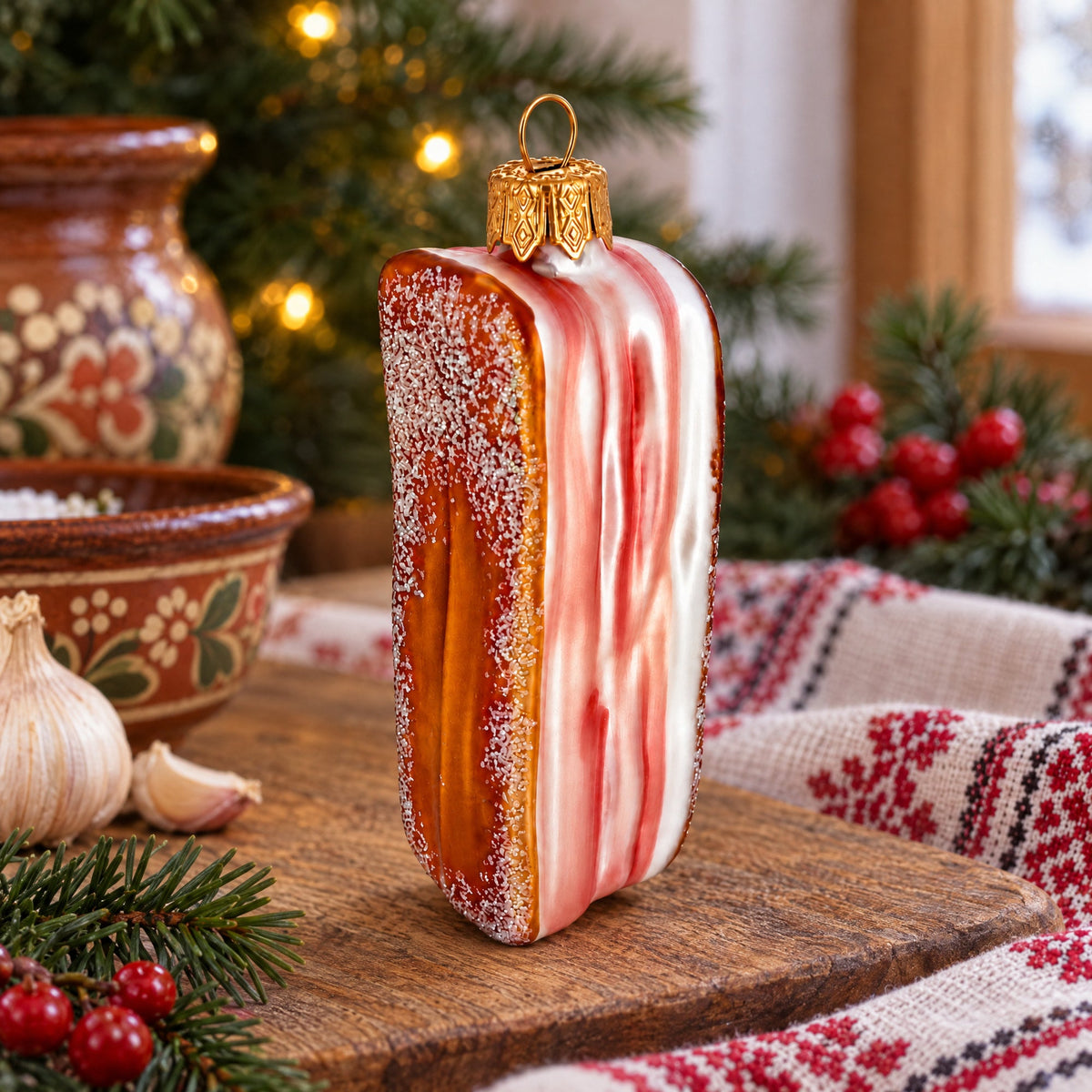 Ukrainian Salo Glass Christmas Ornament