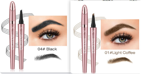 Waterproof And Smooth Not Smudge Four-fork Liquid Eyebrow Pencil