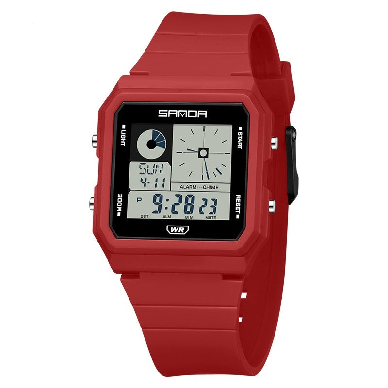 Creative, Versatile Small Square Multi-function Digital Watch