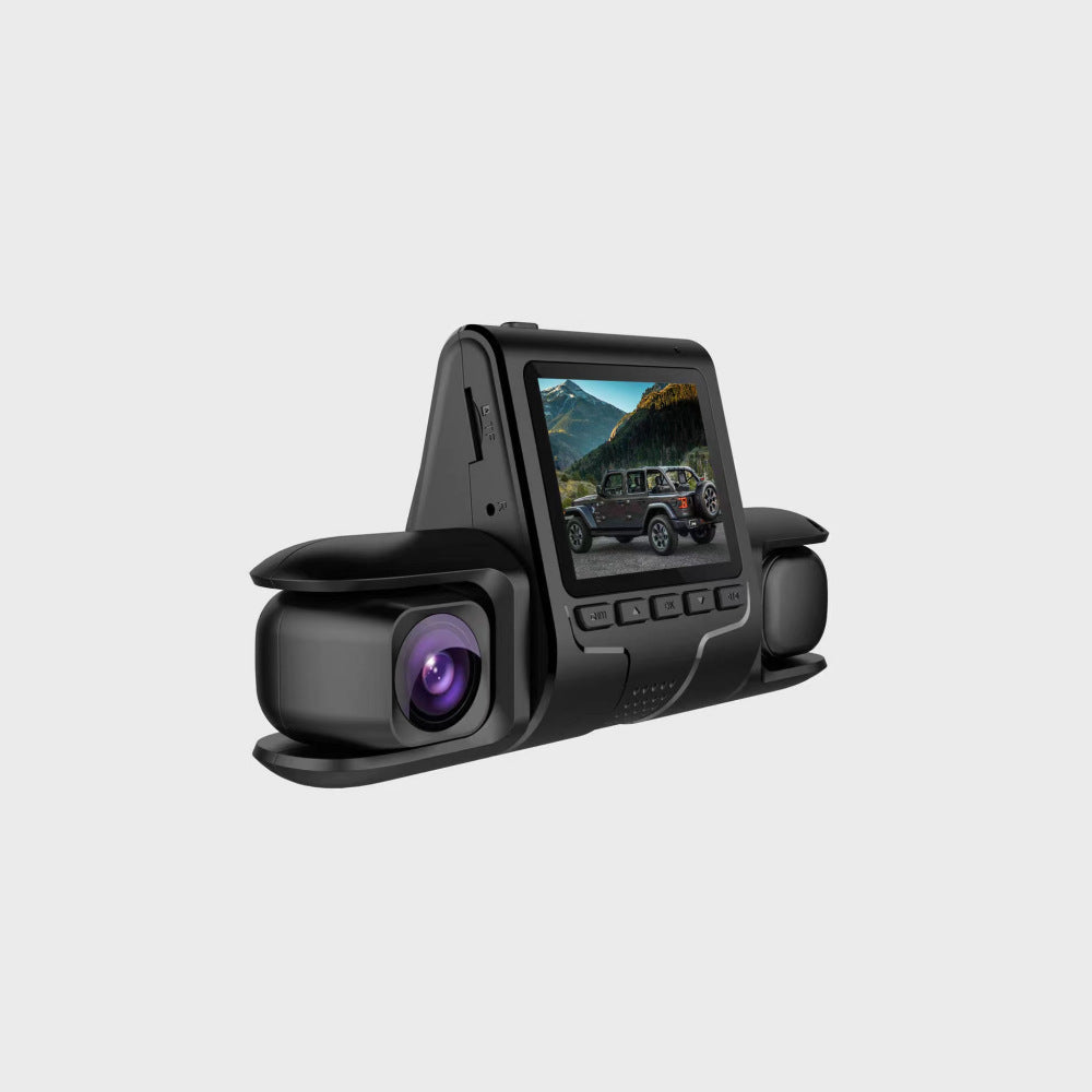 3-Channel 1080P Dash Cam – Front & Rear Car Camera with Reversing Display