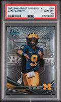 Graded 2022 Topps Bowman Best University JJ McCarthy #48 Rookie RC Football Card PSA 10 Gem Mint