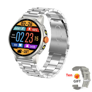 Silver Steel Gray Strap