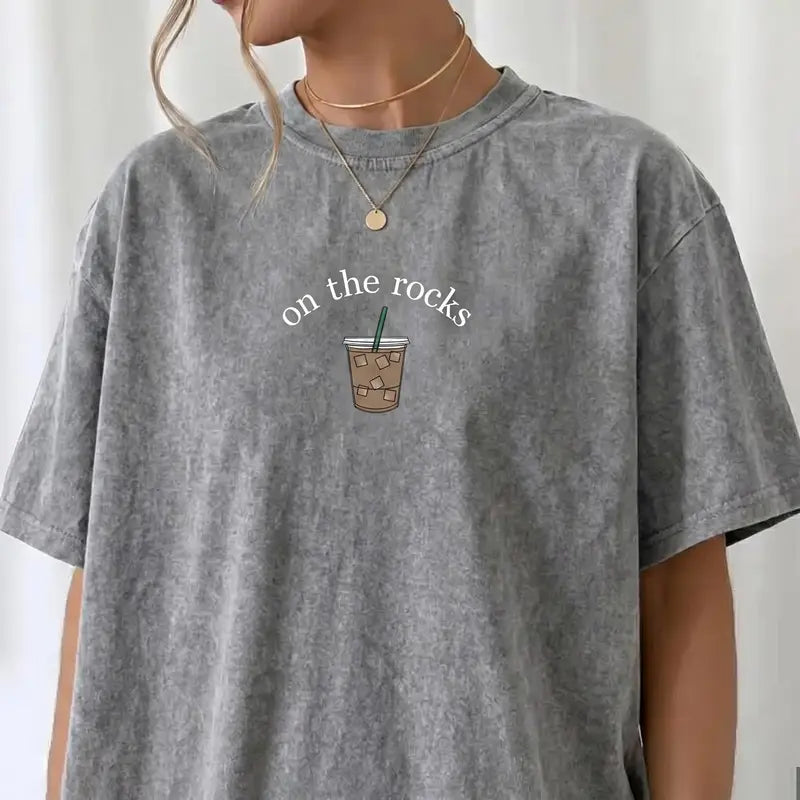 Washed Cotton Caffeine T-Shirt – Retro Distressed Aesthetic Graphic Tee