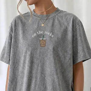 Washed Cotton Caffeine T-Shirt – Retro Distressed Aesthetic Graphic Tee