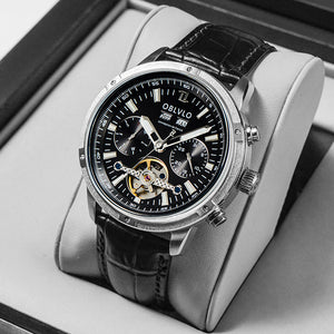 Leather Silver Black