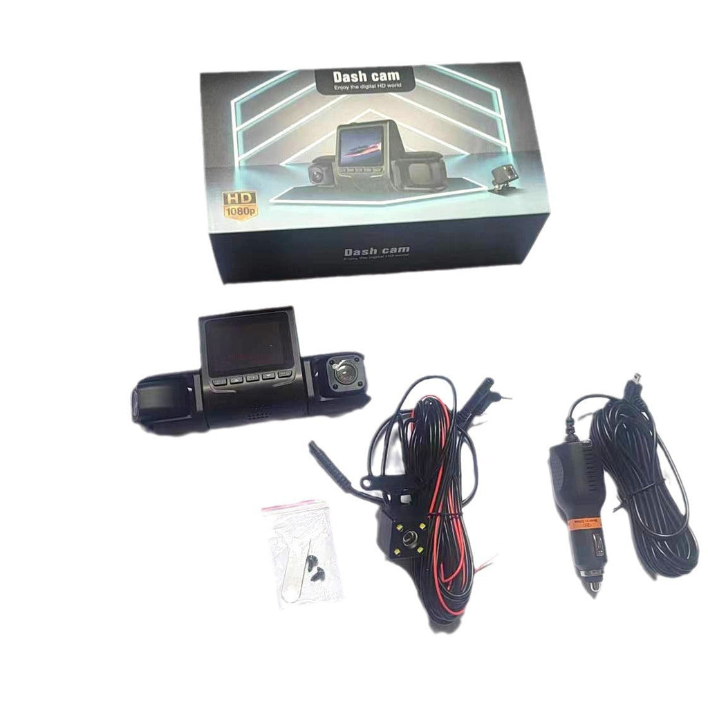 3-Channel 1080P Dash Cam – Front & Rear Car Camera with Reversing Display
